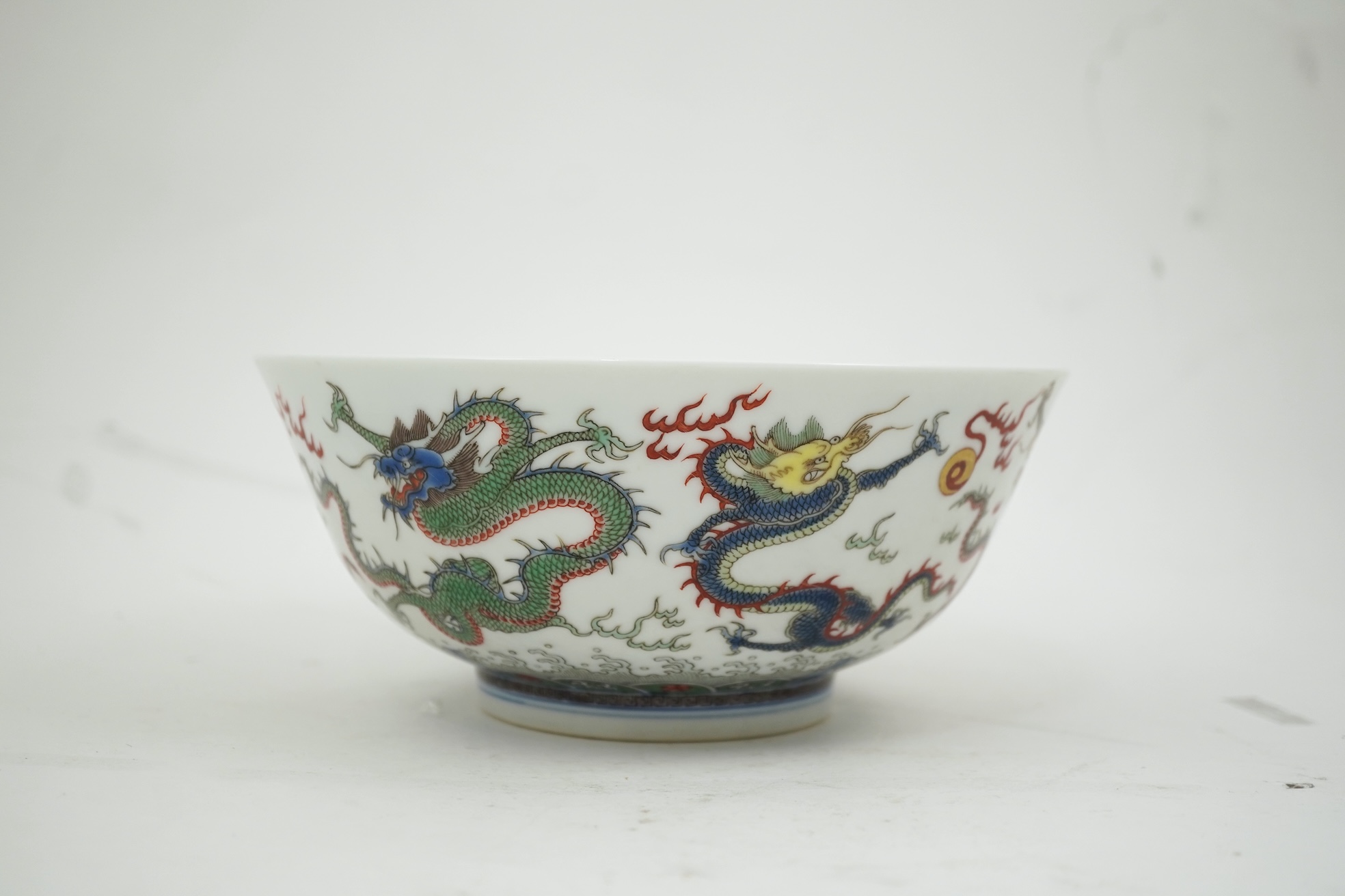 A Chinese enamelled porcelain 'dragon' bowl, Republic period
